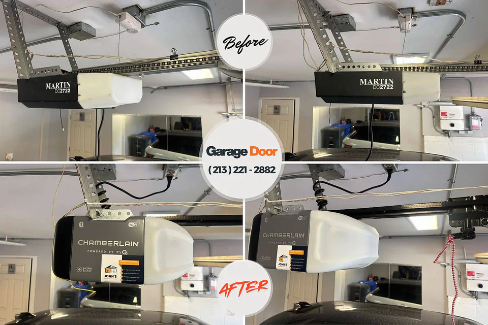 Before and after: garage door repair Moonachie, NJ